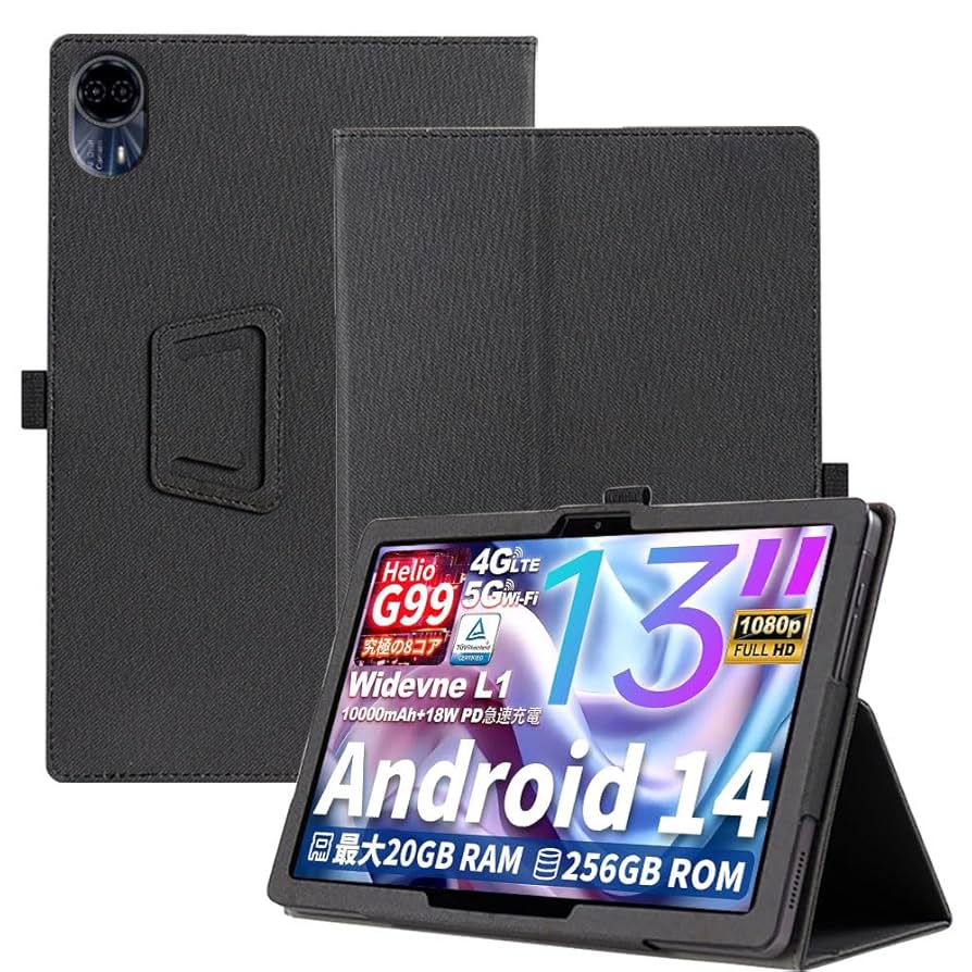 [美品]Teclast T65 Max 保護フィルム、ケース付き T65 Max Folio Case